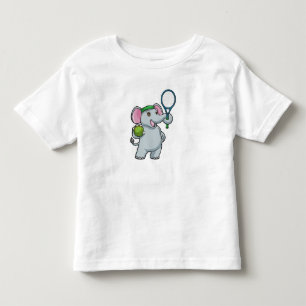 Elephant at Tennis with Tennis racket Toddler T-shirt