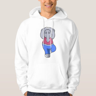 Elephant at Yoga in Standing Hoodie