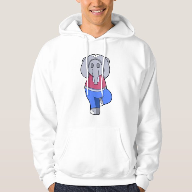 Elephant at Yoga in Standing Hoodie (Front)