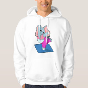 Elephant at Yoga Stretching exercises in Standing Hoodie