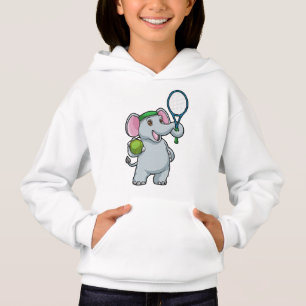 Elephant au Tennis avec raquette de tennis