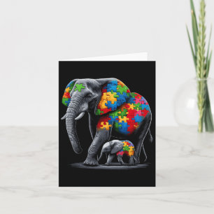 Elephant Autism Awareness Autism Mom Card