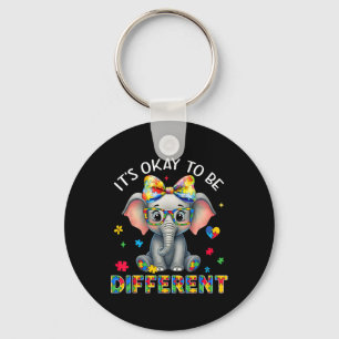Elephant Autism Awareness It's Ok To Be Different  Keychain