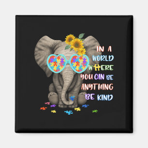 Elephant Autism Be Kind Autism Awareness Girls Boy Magnet