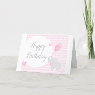 Eléphant avec ballon   Bonne carte d'anniversaire