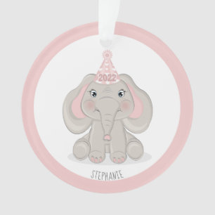 Éléphant avec chapeau de fête d'anniversaire