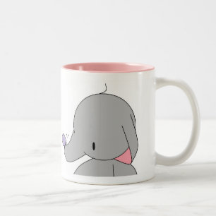 éléphant avec la tasse de papillon