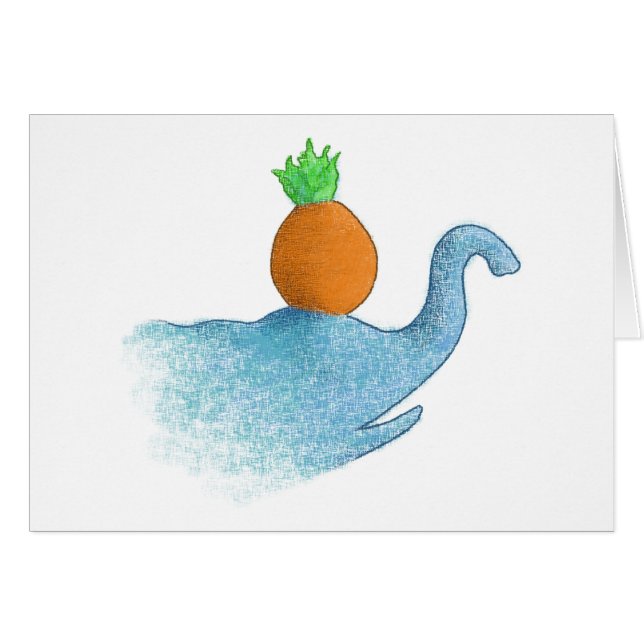 Éléphant aveugle équilibrant un ananas… (Devant horizontal)