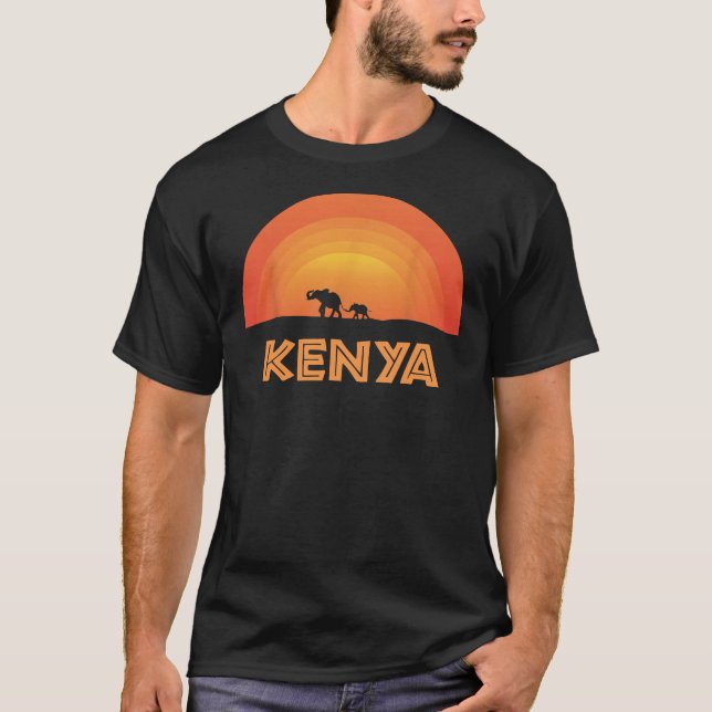 Elephant Baby African Kenya Sunset Wildlife Cute N T-Shirt (Front)