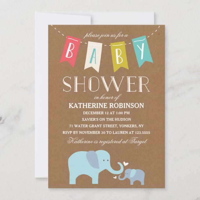 Elephant Baby | Baby Shower Invitation (Front)