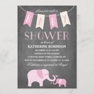 Elephant Baby   Baby Shower Invitation