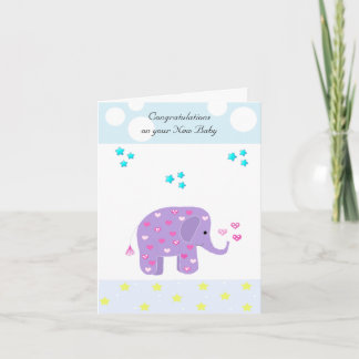 Elephant Baby Congratulations Card