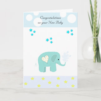 Elephant Baby Congratulations Card