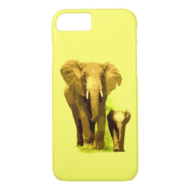 Elephant & Baby Elephant iPhone 7 Coque (Dos)