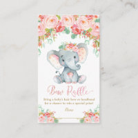 Elephant Baby Shower Bow Raffle Headband Baby Girl