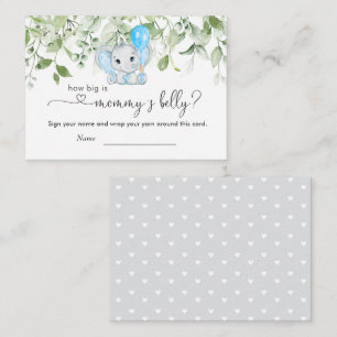 Elephant Baby Shower Boy How Big Is Mommy's Belly Enclosure Card