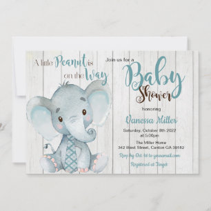Elephant Baby Shower by Mail Invitation