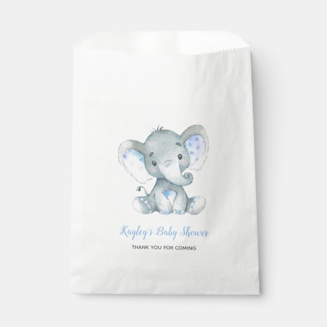Elephant Baby shower Favoriser Sacs Garçons Person (Devant)