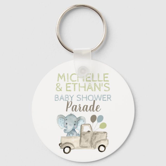 Elephant Baby Shower Favour Keychain (Front)