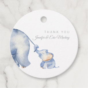 Elephant Baby Shower Favour Tags