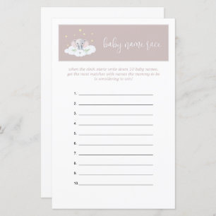 Elephant Baby Shower Game Guessing Game Pink