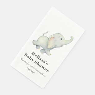 Elephant Baby Shower Gender Neutral Personalized Napkin