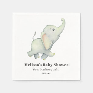 Elephant Baby Shower Gender Neutral Personalized Napkin