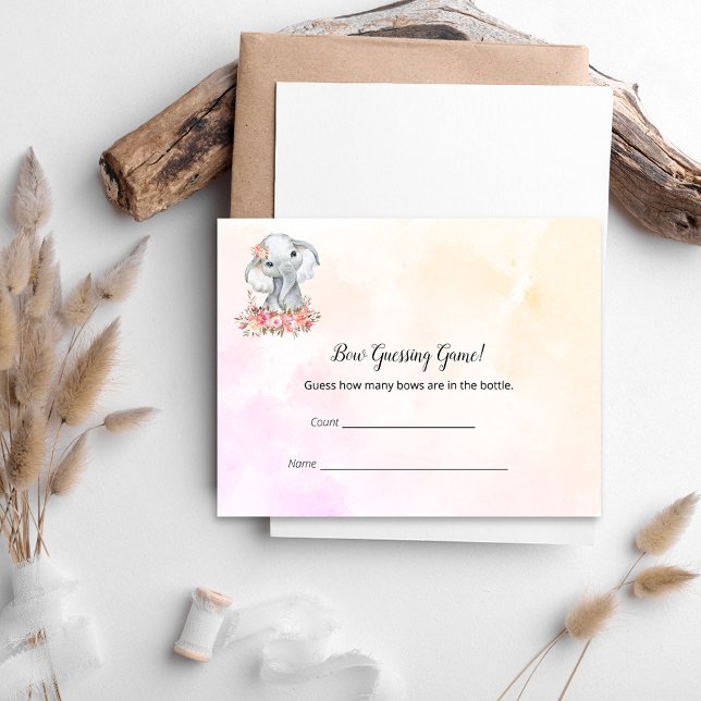 Elephant Baby Shower Guessing Count Game Enclosure Card (Creator Uploaded)