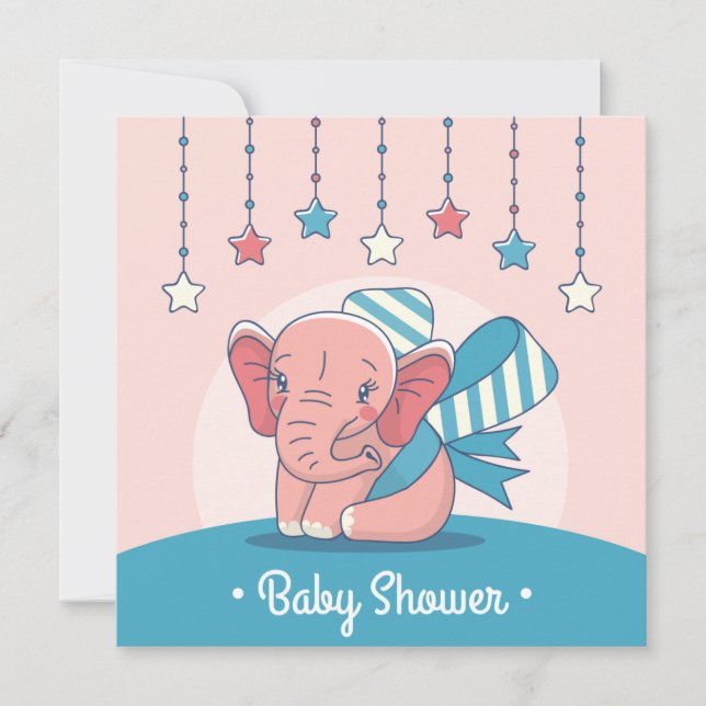 Elephant Baby Shower Invitation (Front)