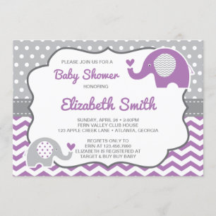 Elephant Baby Shower Invitation, EDITABLE COLOR Invitation