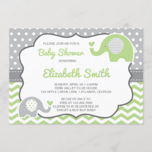 Elephant Baby Shower Invitation, EDITABLE COLOR Invitation