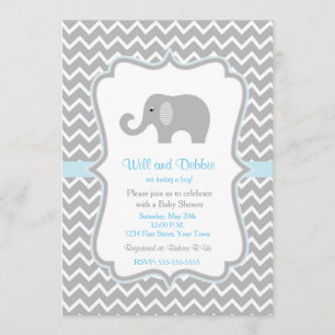 Elephant baby shower invitation for boys
