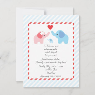 Elephant Baby Shower Invitation for Boys