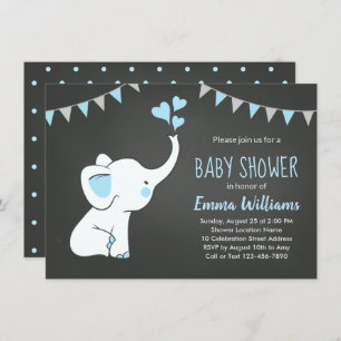 Elephant Baby Shower Invitations for a Boy
