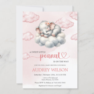 Elephant Baby Shower Little Peanut Invitation