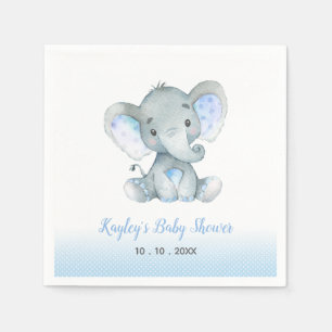 Elephant Baby Shower Napkins (Blue Boys)
