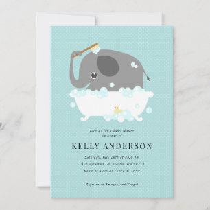 Elephant Baby Shower Party Invitation