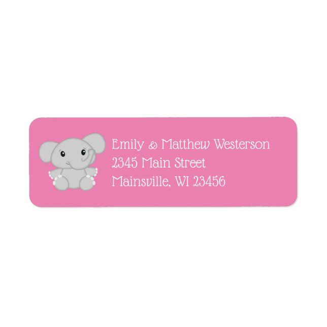 Elephant Baby Shower Pink Safari Girl (Front)