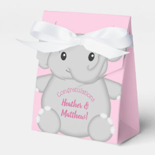 Elephant Baby Shower Pink Safari Girl Favor Box