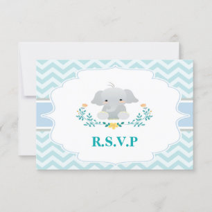 Elephant Baby Shower RSVP Card