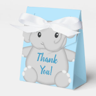 Elephant Baby Shower Safari Blue Boy Favor Box