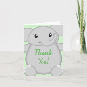 Elephant Baby Shower Safari Thank You Card