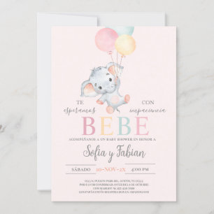Elephant Baby Shower Spanish Invitation
