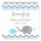 Elephant Baby Shower Stickers | Blue Grey Chevron