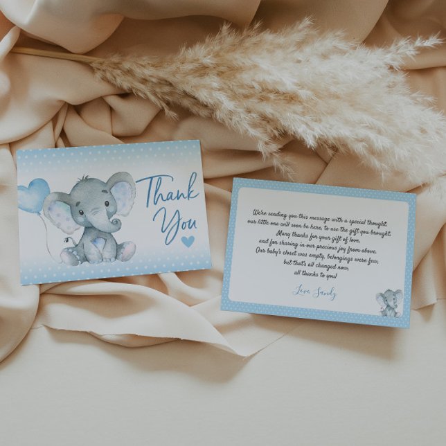 Elephant Baby Shower Thank You Card (Creator Uploaded)