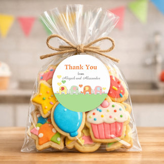  Elephant Baby Shower Thank You Classic Round Sticker