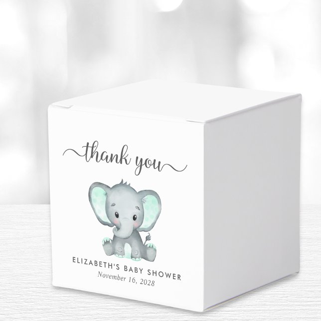Elephant Baby Shower Thank You Favor Box (Creator Uploaded)