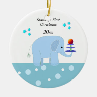 Elephant Baby's First Christmas Ceramic Ornament