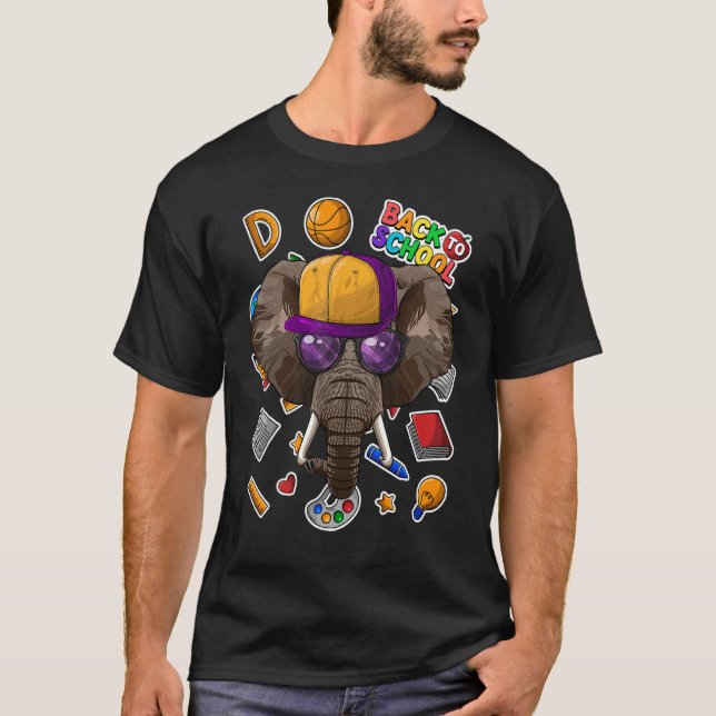 Elephant Back To School First Day Of School Animal T-Shirt (Front)
