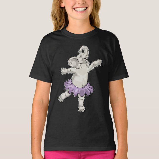 Elephant Ballerina Ballet Dance T-Shirt (Front)